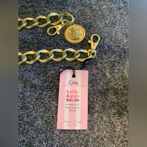 CAbi Accessories Nwt Cabi Gold Tone Chain Belt With Medallion